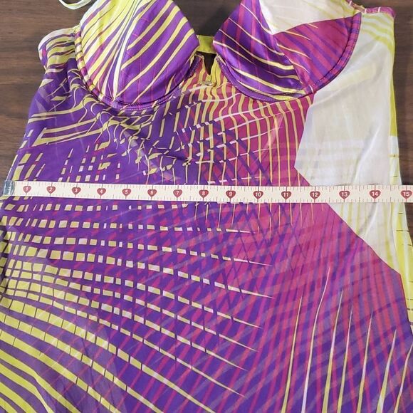 Victorias Secret Very Sexy Silk Babydoll Slip 34C Designer Purple Chartreuse‎ - Picture 11 of 12